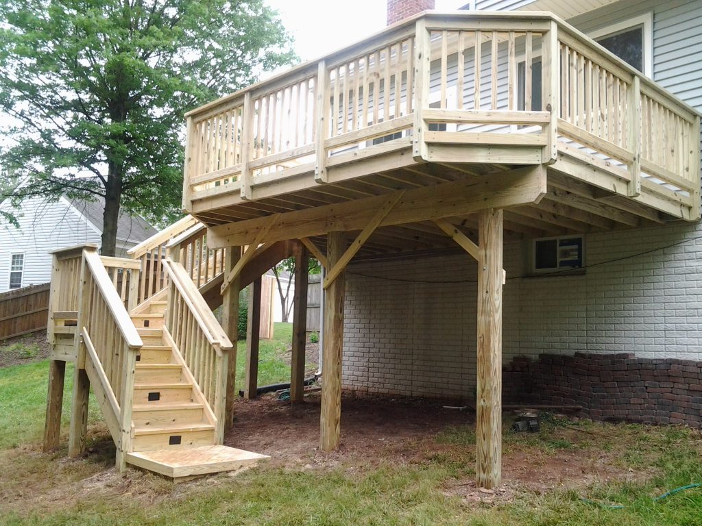 Pressure Treated Wood Mid Stair landing and Lights | http ...