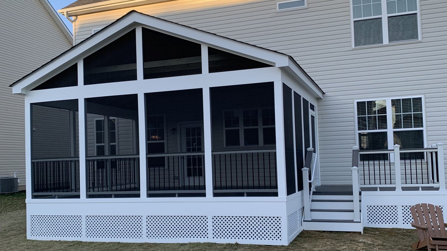 Screened Porch with Lattice Skirt