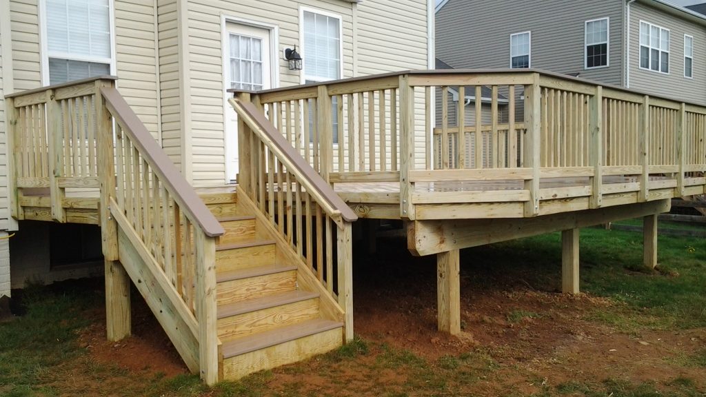 pressure treated deck railing