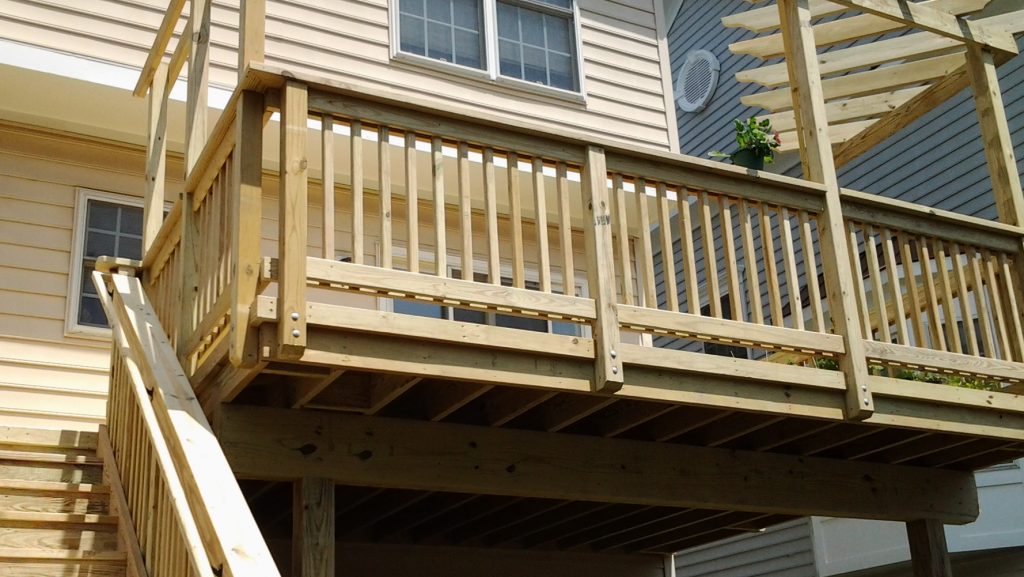 pressure treated deck railing